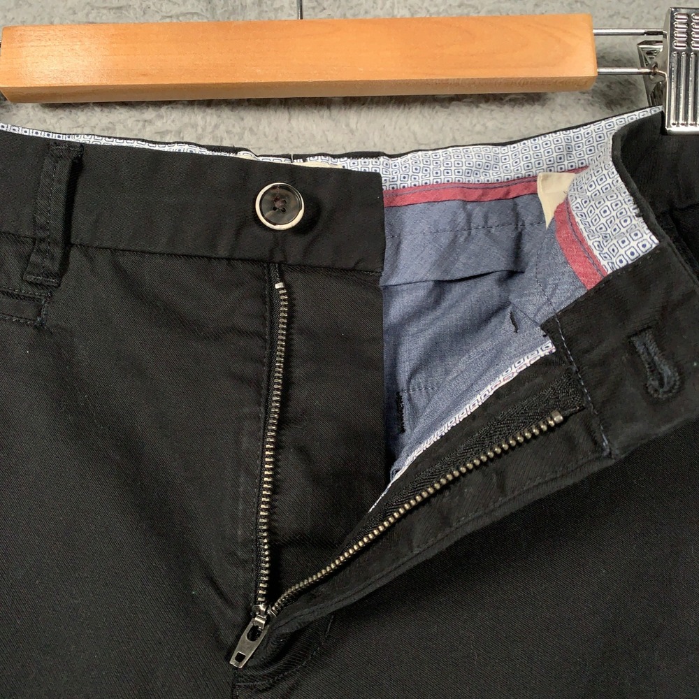 Perk Feel Good Chino Pants Mens 32x32 Black Slim Fit Stretch Cotton Work Casual - Picture 7 of 10
